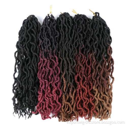 18" Faux Locs Curly gypsy locs Hair Crochet Braids Synthetic Hair Extensions Dread Locks  faux goddess locs